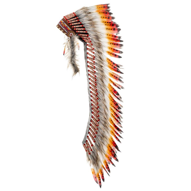 Novum Crafts Feather Headdress | Native American Indian Inspired | Choose Color (Rainbow) - Image 1
